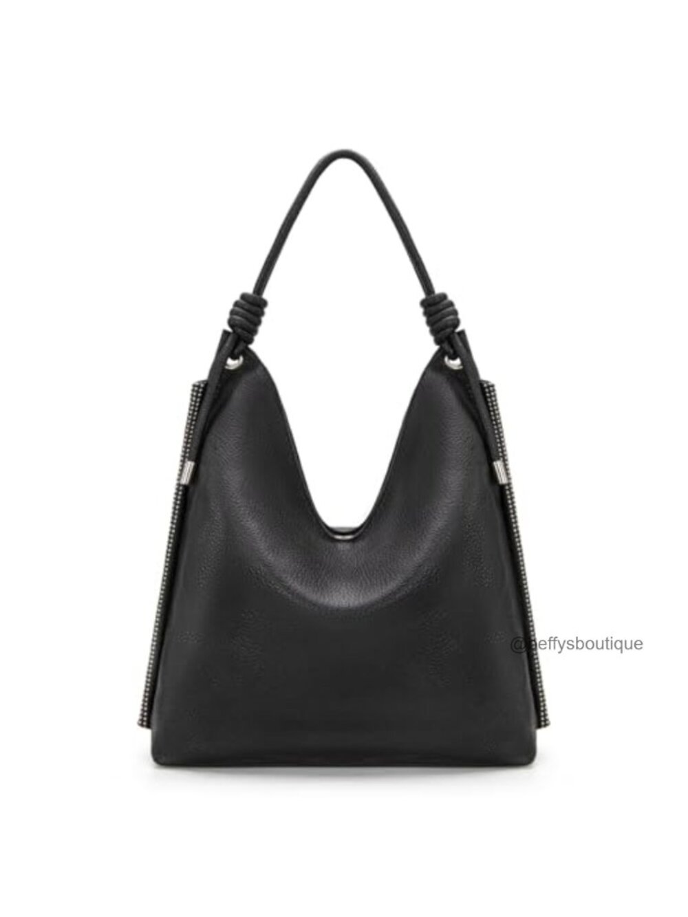 Large Slouchy Vegan Leather Hobo Shoulder Bag Knotted Handle